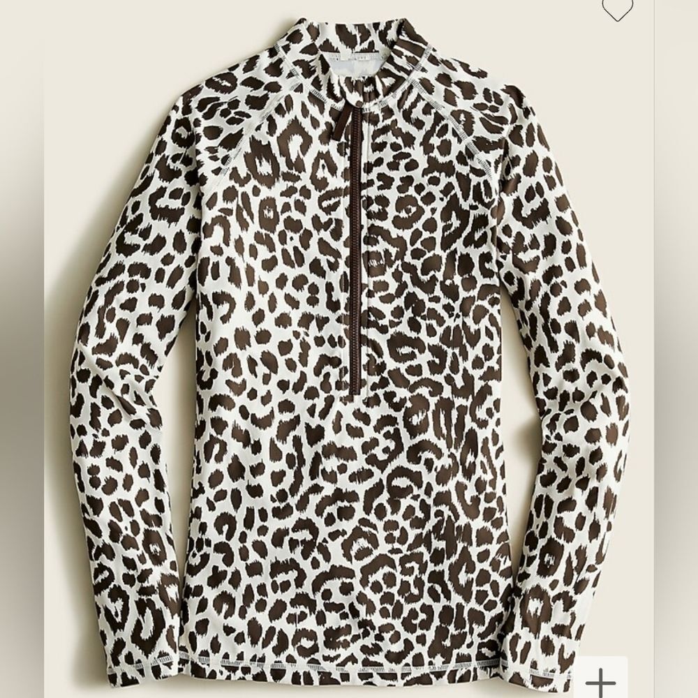 J.Crew Long-sleeve rash guard in leopard. Size L